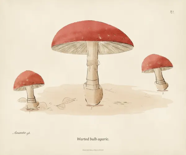 Fly agaric in woodland